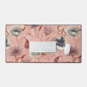 ポピーに蝶とトンボ デスクマット (キーボード&マウス)