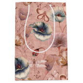 ポピーに蝶とトンボ ミディアムペーパーバッグ (正面)