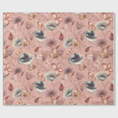 ポピーに蝶とトンボ ラッピングペーパー (フラット)
