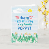 ポピーのお父さんのデイカード カード (黄色い花)