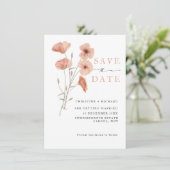 ポピーのオレンジ色の花の結婚式の日付を保存 (スタンド正面)