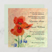 ポピーのカスタム結婚式招待状 招待状 (正面/裏面)