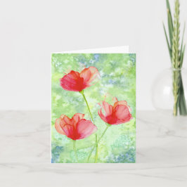 ポピーのグリーティングカード サンキューカード