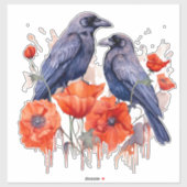 ポピーのステッカーのカラス シール (シート)