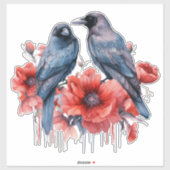 ポピーのステッカーのカラス シール (シート)