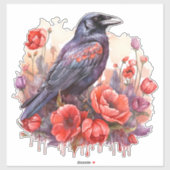 ポピーのステッカーのカラス シール (シート)