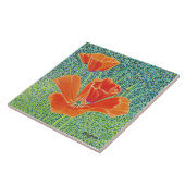 ポピーのセラミックタイル、大きなポピー、小さなポピー タイル (側面)