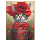 ポピーのドレスを着た猫 クリップボード (裏面)