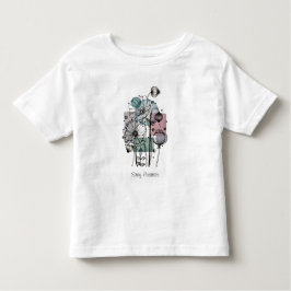 ポピーのドードルのインクと水色のTシャツ トドラーTシャツ