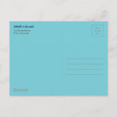 ポピーのフィールド水の色の結婚式の日付を保存 案内ポストカード (裏面)