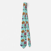 ポピーのポピー水の色アクアマリンメンズネックタイ ネクタイ (正面)