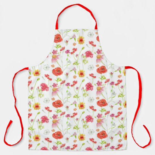 ポピーのワイルドフラワーズコンフォロースウィートピーズ エプロン (正面)