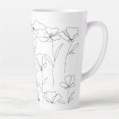 ポピーのワイルドフラワーブラックとホワイトミニマルフローラ カフェラテマグ (右)