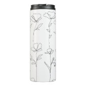ポピーのワイルドフラワーブラックとホワイトミニマルフローラ タンブラー (裏面)