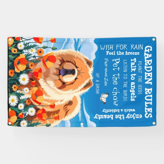 ポピーの中でチャウガーデンバナー3'x5' 横断幕 (横)