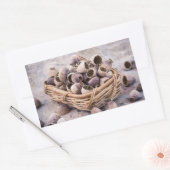 ポピーの実を干したバスケット 長方形シール (封筒)