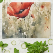 ポピーの日v.2 キッチンタオル (折り畳み)