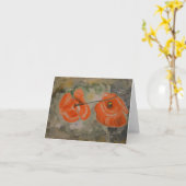 ポピーの水の色のノートカード カード (黄色い花)