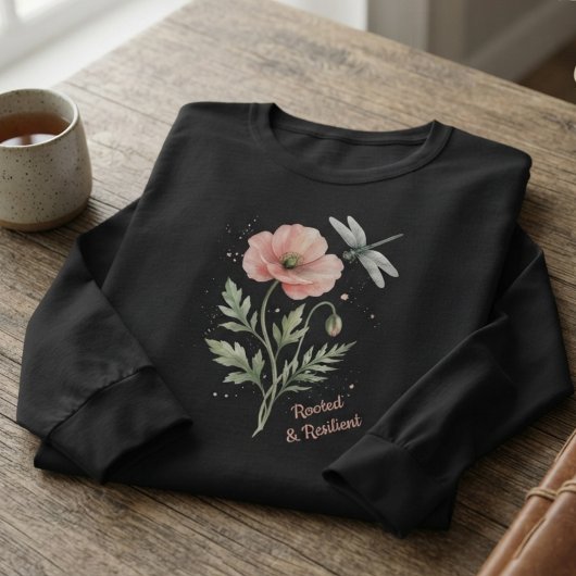 ポピーの水彩ピンク Tシャツ