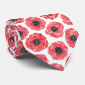 ポピーの水彩帯 ネクタイ (ロール)