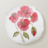 ポピーの水彩花 ラウンドクッション (裏面)