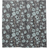 ポピーの水色 シャワーカーテン (正面)