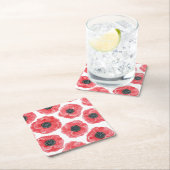 ポピーの水色 スクエアペーパーコースター (インサイチュ)