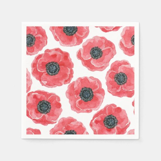 ポピーの水色 スタンダードカクテルナプキン (正面)