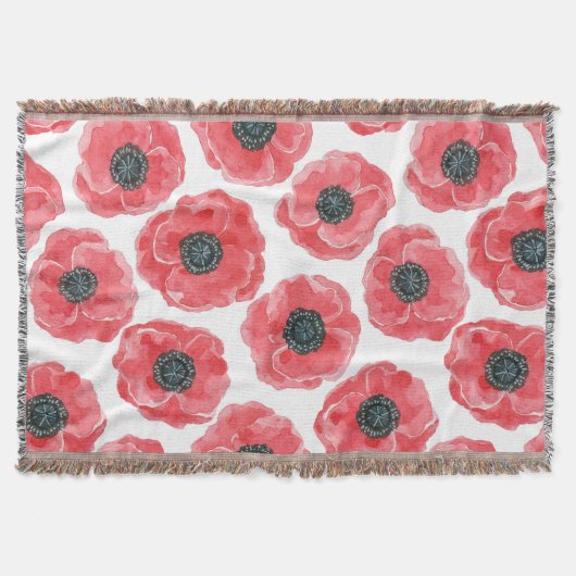 ポピーの水色 スローブランケット (正面)