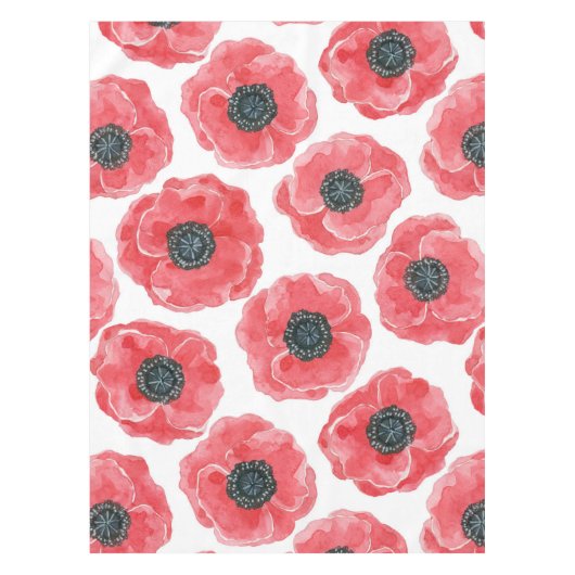 ポピーの水色 テーブルクロス (正面)