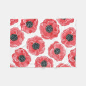 ポピーの水色 フリースブランケット (正面(横))