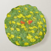 ポピーの水色 ラウンドクッション (裏面)