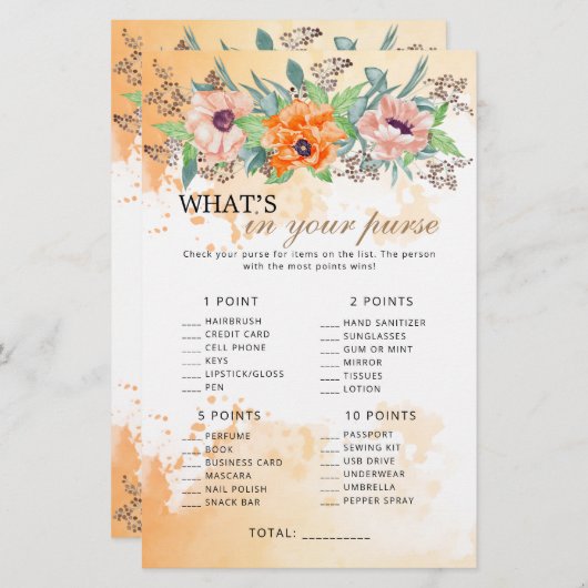 ポピーの花あなたの財布のゲームの中にあるものを (正面/裏面)