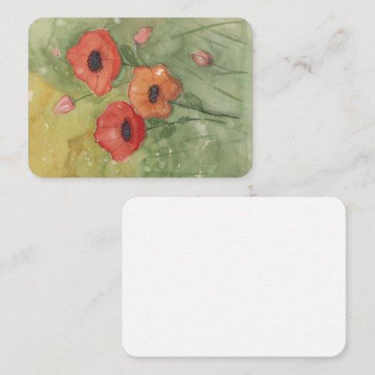 ポピーの花が手に色彩の鮮やか付いたノートカード ノートカード (正面/裏面)