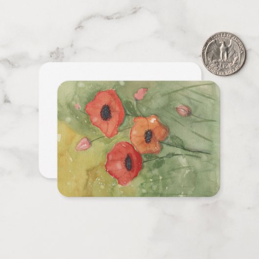 ポピーの花が手に色彩の鮮やか付いたノートカード ノートカード (正面/裏面インサイチュ)