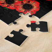 ポピーの花の中に入ったタトゥーの入った女の子Art by LeahG ジグソーパズル (側面)