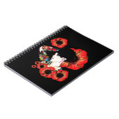 ポピーの花の中に入ったタトゥーの入った女の子Art by LeahG ノートブック (左側)