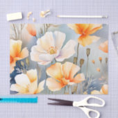 ポピーの花の柔らかい夢のような背景 薄葉紙 (クラフト)