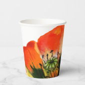 ポピーの花の絵画水の色結婚の 紙コップ (裏面)