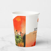 ポピーの花の絵画水の色結婚の 紙コップ (右)