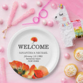 ポピーの花の赤結婚白 ペーパープレート (パーティー)