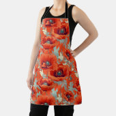 ポピーの花は赤グレー エプロン (インサイチュ)