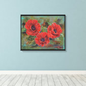 ポピーの花を包んだキャンバスプリントby Renee Lavoie キャンバスプリント (インサイチュ (ウッドフロア))