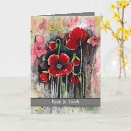 ポピーの花を水色に カード