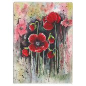 ポピーの花を水色に クリップボード (裏面)