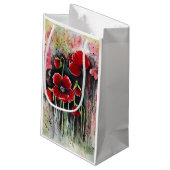 ポピーの花を水色に スモールペーパーバッグ (裏面アングル)