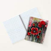 ポピーの花を水色に ノートブック (内部)