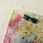 ポピーの花を水色に ビーチタオル (インサイチュ)