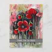 ポピーの花を水色に ポストカード (正面)