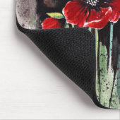 ポピーの花を水色に マウスパッド (コーナー)